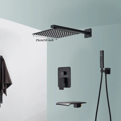 Black Rainfall Shower Kit
