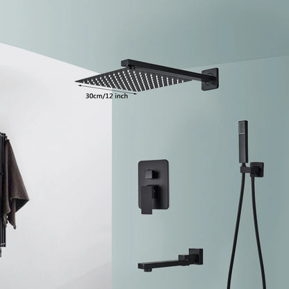 Black Rainfall Shower Kit