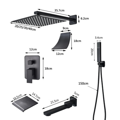 Black Rainfall Shower Kit