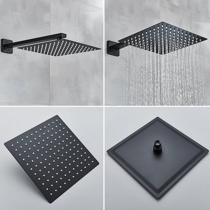 Black Rainfall Shower Kit