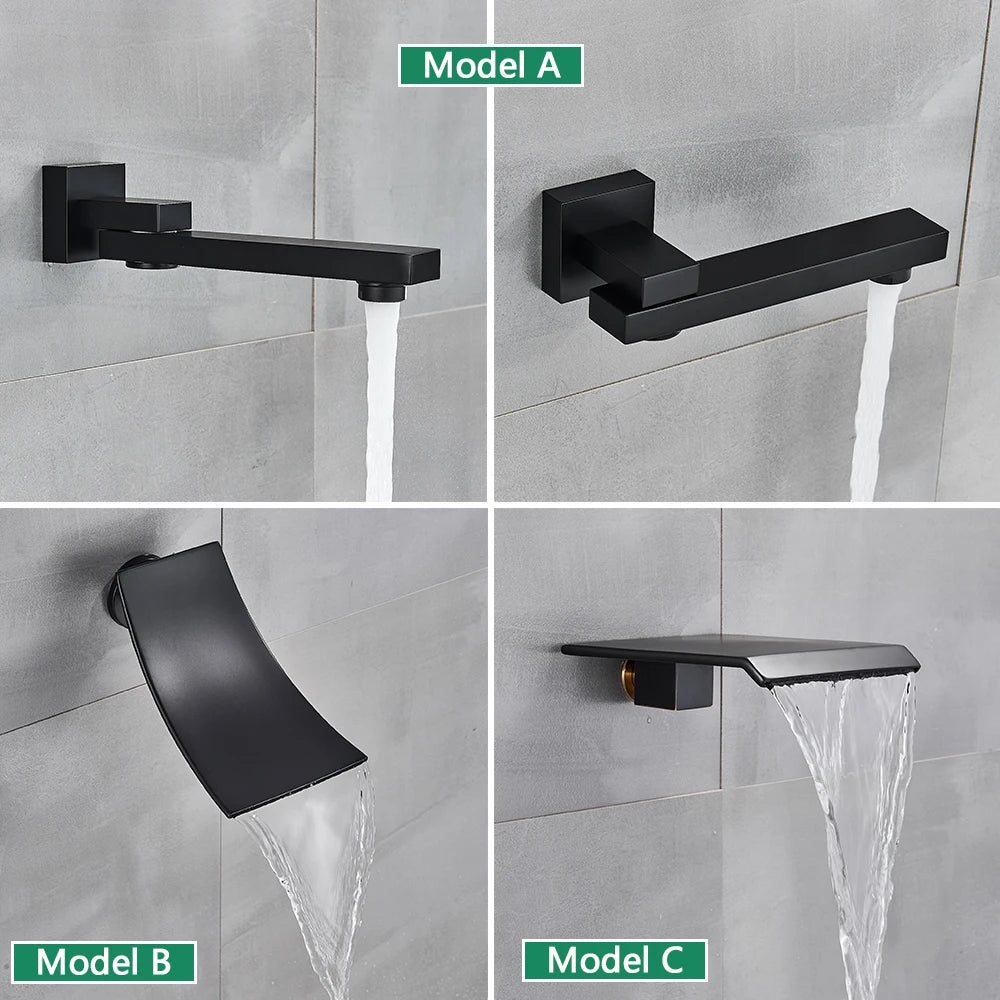 Black Rainfall Shower Kit
