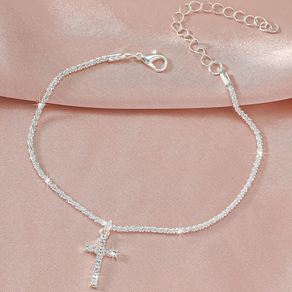 Sparkling Silver Anklet