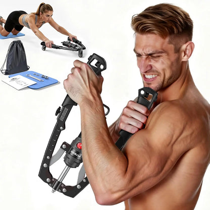 3-in-1 Arm Trainer with Ab Roller Wheel