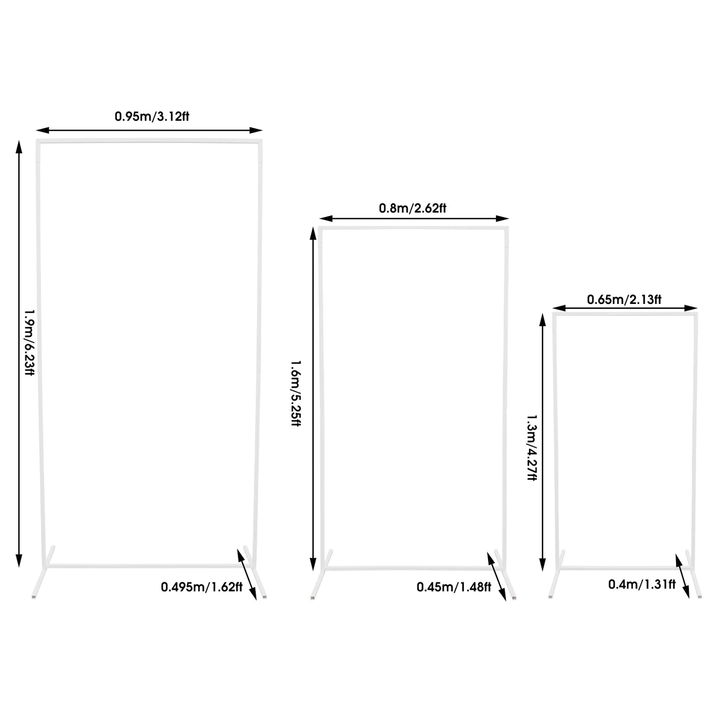 3Pcs Rectangular Balloon Arch