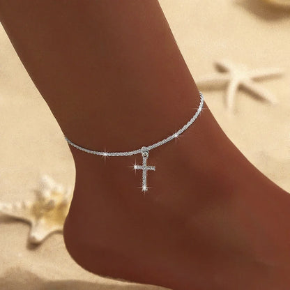 Sparkling Silver Anklet