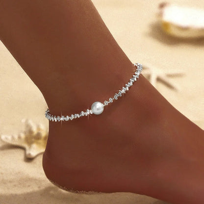 Sparkling Silver Anklet