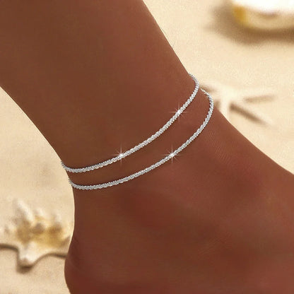 Sparkling Silver Anklet