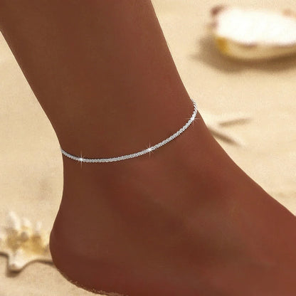 Sparkling Silver Anklet