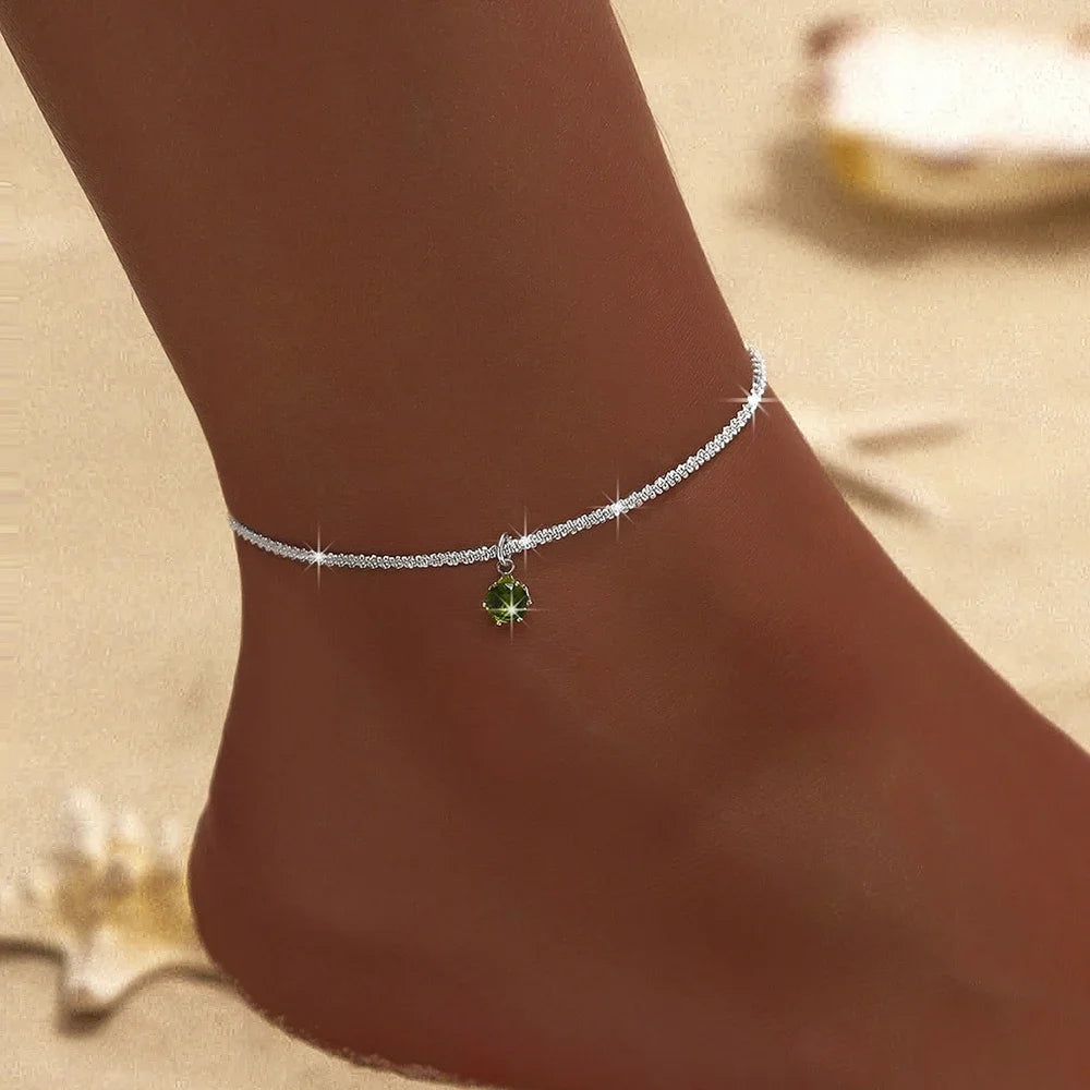 Sparkling Silver Anklet