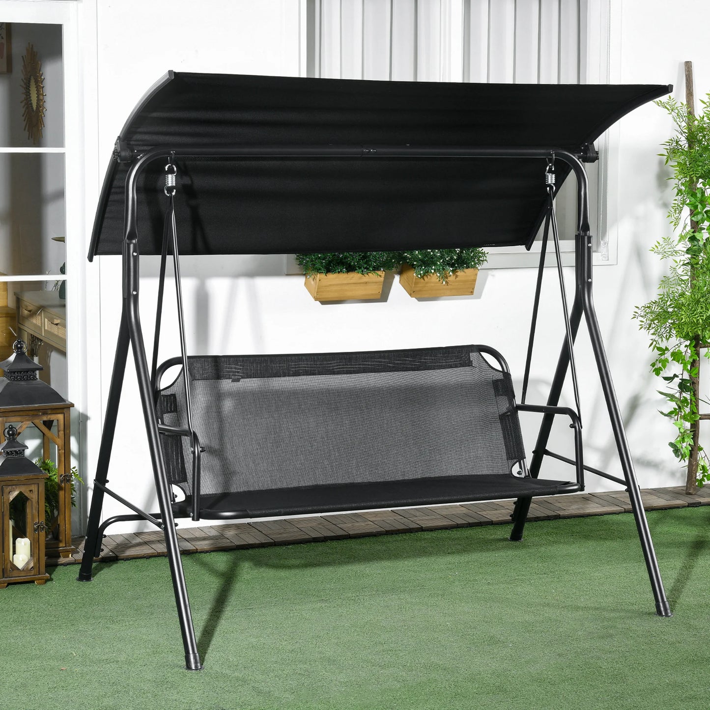 3-Person Porch Swing With Canopy