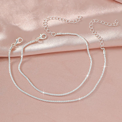 Sparkling Silver Anklet