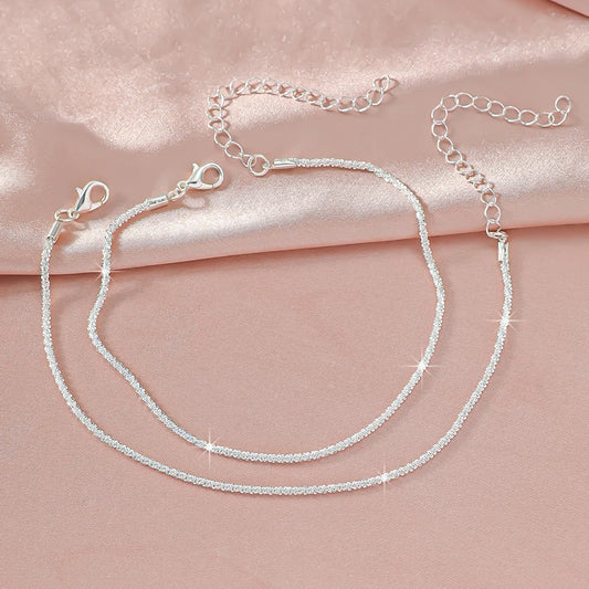Sparkling Silver Anklet